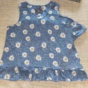 PJ Couture Daisy Pajama Set sleeveless v neck medium soft comfy ruffled Crop